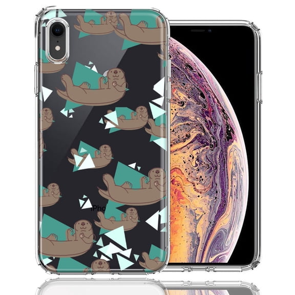 MUNDAZE For Apple iPhone XR Cute Otter Design Double Layer Phone Case Cover