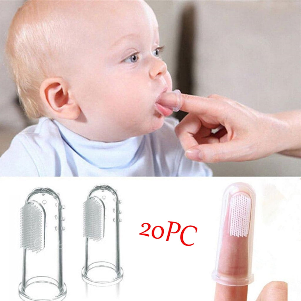 Teeth Environmentally Safe Baby Finger Infant ToothbrushSoft Silicone 
