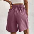 thumbnail image 4 of PiGOGI Women's Loose High Waist Wide Leg Shorts with Pocket Solid Color Casual Summer Lightweight Pants Purple XL, 4 of 6
