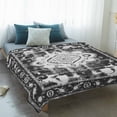 thumbnail image 4 of Black Grey Blanket Soft Cozy Warm Throw Blanket for Couch, Plush Fuzzy Flannel Fleece Blankets for Sofa, Boho Vintage Print Distressed Brick Patterns Bed Blankets Lightweight Gifts for Women, 40"x50", 4 of 9