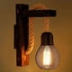 thumbnail image 4 of Lámpara colgante de pared vintage con cuerda de cáñamo de hierro y madera industrial, fácil instalación con cableado para cafeterías, tiendas, restaurantes, estilo industrial de granja, 4 of 5