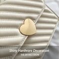 thumbnail image 6 of Wynndora Women's Crossbody Bag, Quilted PU Leather Heart Clasp, White, 6 of 10