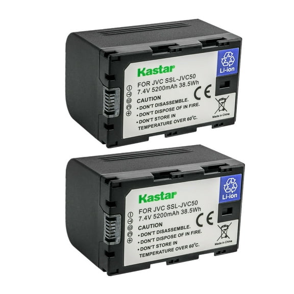 Kastar 2-Pack Battery Replacement for JVC GY-HMQ10, GY-HMQ10E, GY-LS300, GY-LS300CHU, GY-HM200, GY-HM200U, GY-HM200HW, GY-HM200SP, GY-HM200SP SPORTS, GY-HM250 GY-HM250SP, GY-HM600, GY-HM600E Cameras