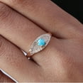 thumbnail image 4 of Arizona Turquoise & Micro Pave Diamonds Studded Ring, 925 Starling Silver Evil Eye Gemstone Dainty Ring, Gift For Handmade Fine Jewelry, 4 of 5