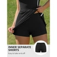 thumbnail image 5 of Attraco Tennis Dresses for Women Contrasting Colors with Shorts and Pockets and Bra V Neck Racerback Golf Activewear, 5 of 9