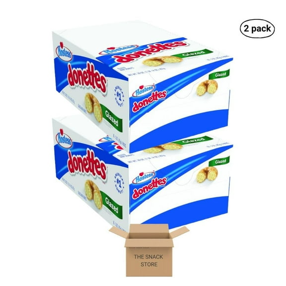 The Snack Store Bundle Hostess Donettes Glazed, 3 Ounce, 2 Boxes of 10 Count (6 Mini Donuts), 120 Total Donettes!