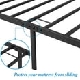 thumbnail image 2 of VECELO Queen Metal Bed Frame with High Headboard and Footboard, Heavy Duty Slat Support/Mattress Foundation Platform Bed, Black, 2 of 8