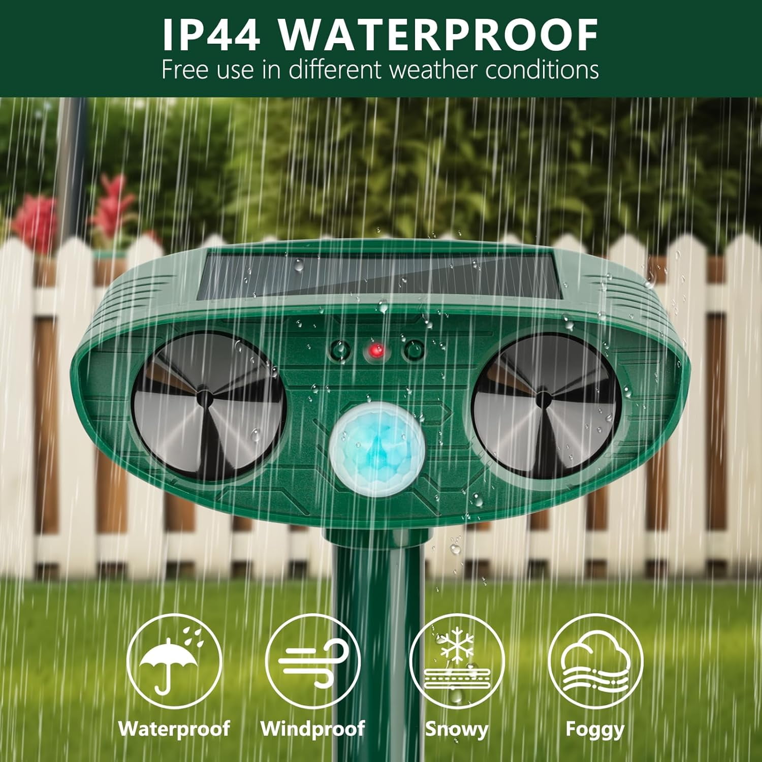 JINYI 4 Pack Ultrasonic Animal Repeller Cat Repellent Outdoor,Deer Repellent Devices Solar Animal Repeller to Scare Away Rabbit Raccoon Squirrel Skunk Repellent for Yard
