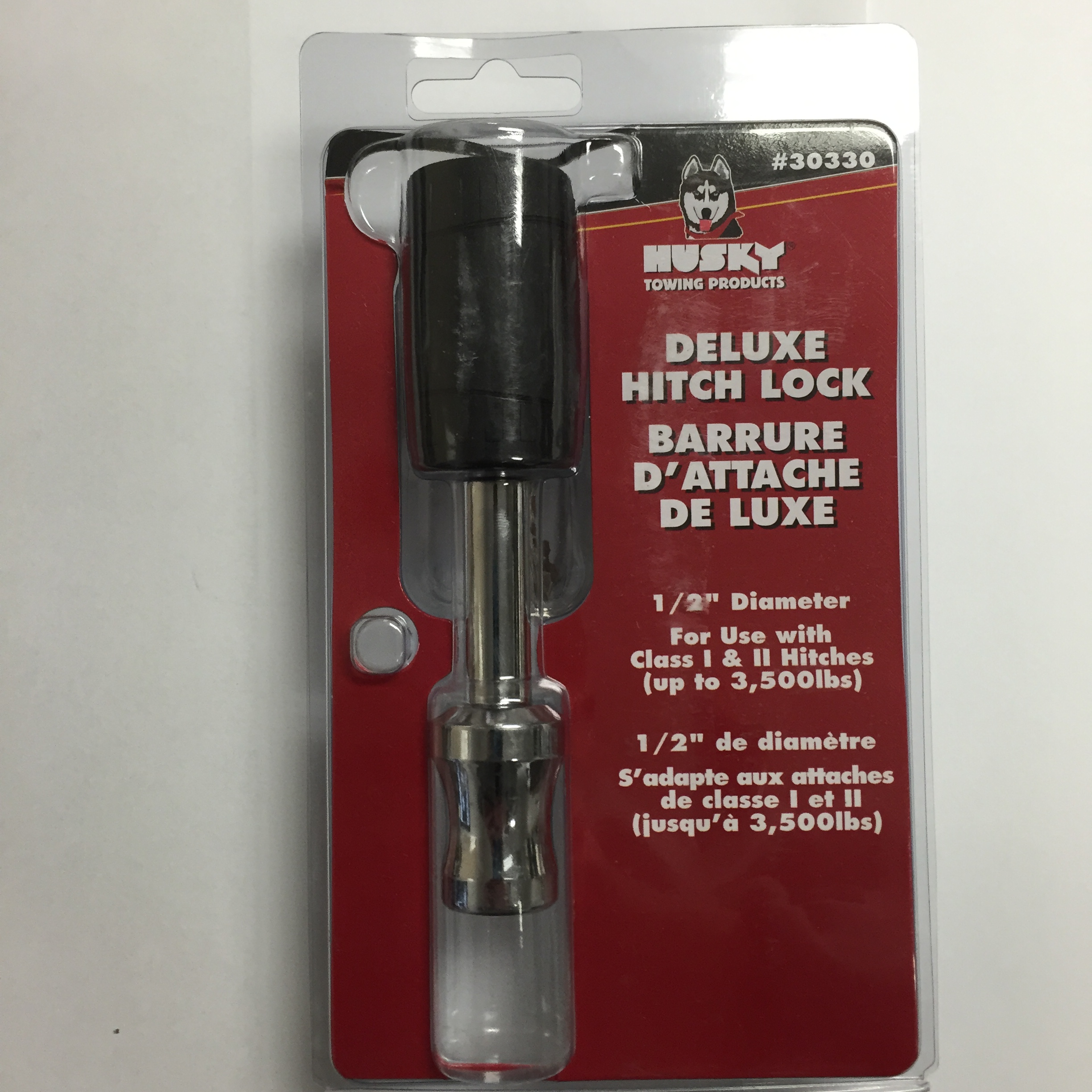 Husky 30330 Deluxe Round 1/2 Inch Chrome Plated Hitch Lock