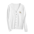 thumbnail image 4 of Admvng Cardigan Sweaters for Women Solid Casual Knitted Button Up Long Sleeved V-neck Sweater Outer, Size S-3XL, 4 of 4
