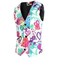 thumbnail image 2 of YAYUBA Mens Suit Vest Paisley Floral Victorian Vests Valentines Day Casual 3D Digital Heart Shaped Print V Neck Sleeveless Coat Suit Vest Top, 2 of 9