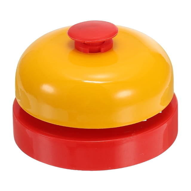 Timbre de llamada de escritorio 2.5" de diámetro, timbre de recepción de cena, Amarillo/Rojo