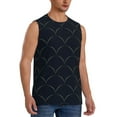 thumbnail image 2 of Bixox Men's Black Fish scales Printed Shirt Sleeveless Fitness Tank Top-Small, 2 of 7