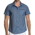 thumbnail image 4 of HAOMEILI Mens Short Sleeve Casual Button Down Shirts Summer Untucked Dress Shirts with Pocket, 4 of 7