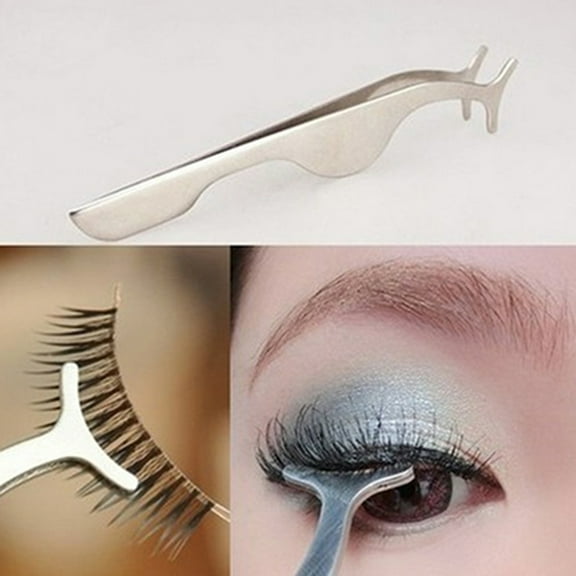 Joernso False Eyelash Nippers Curved Eyelash Extension Applicator Stainless Steel Tweezers for Applying False Eyelash