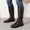 Brown, variant on Men's Casual Winter Cowboy Boots, Soft Comfortable Mid-Calf Low Heel Boots, Fashionable Buckle Strap, Supportive Fabric for Joint Relief, Ideal for Outdoor and Everyday Wear Black