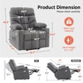 thumbnail image 6 of MCombo Regular Power Lift Recliner Chair with Extended Footrest for Elderly People, Fabric 7287 (Dark Gray, Regular), 6 of 9