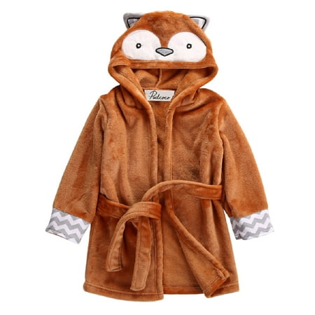 

Toddler Newborn Boy Girl Baby Hooded Towel Bath Robe Animal Face Hoodie Pajamas with Belt