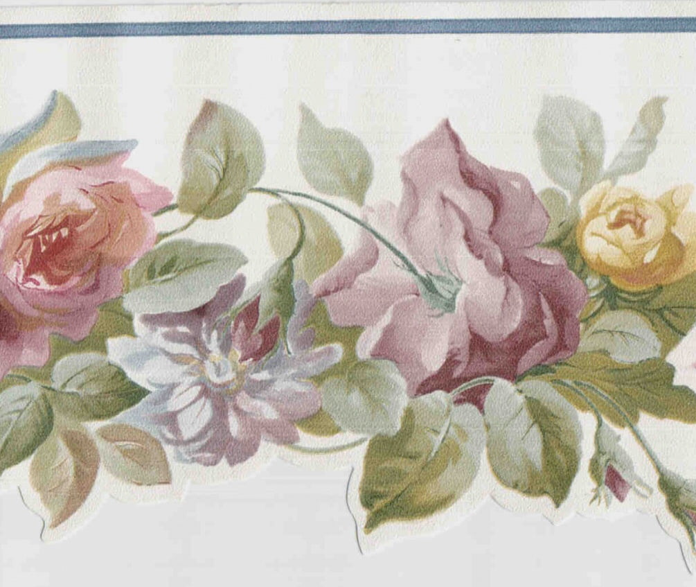 878224 Scalloped Floral Wallpaper Border PP76575dc - Walmart.com