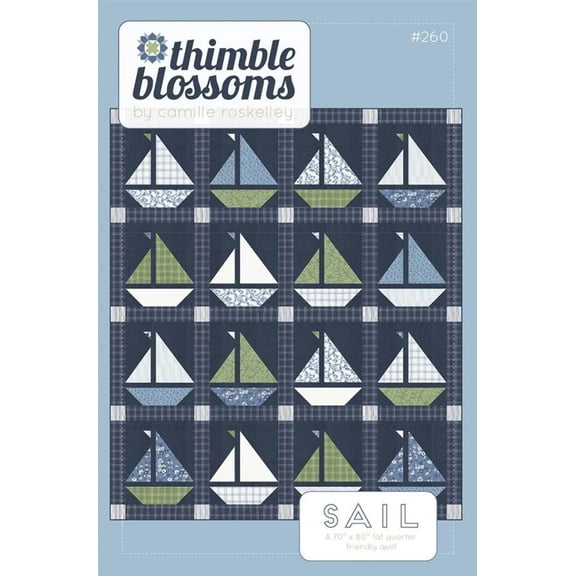 SAIL Fat Quarter Friendly Quilt Pattern by Thimble Blossoms 70" x 80" Quilt