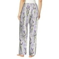 thumbnail image 3 of Uemuo Lavender Flowers Pattern Women's Wide Leg Palazzo Lounge Pants with Pockets Light Weight Loose Comfy Casual Pajama Pants-, 3 of 9