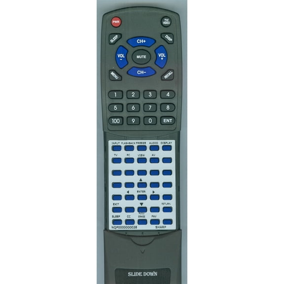 Replacement Remote for SHARP LC40LE433U, LC40LE431U, NQP0000000028, 84503940B0