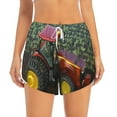 thumbnail image 2 of Logiee farm tractor Print Women 2 in 1 Running Shorts,High Waisted Athletic Shorts,Gym Workout Shorts with Liner Pockets-Small, 2 of 7