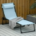 thumbnail image 2 of Outsunny Outdoor Folding Lounge Chair - 4-Level Adjustable, Light Blue, 2 of 10