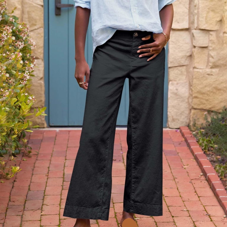 knee length dresses for ladies Comfortable Linen Pants main image 0