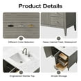 thumbnail image 6 of Vanity Art 42" Double Door Bathroom Vanity with Sink, Freestanding Storage Cabinet with Engineered Marble Top, Flip Down Tray, Drawer, and Shelf, 6 of 6