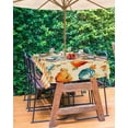 thumbnail image 3 of nqOlkjepod Fall Orange Blue Pumpkins Outdoor Tablecloth with Umbrella Hole & Zipper, Orange Plaid Thanksgiving Rectangle Table Cover 52x70 Inch, Dining Waterproof Table Cloth Protector for Patio, 3 of 7