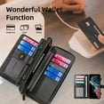 thumbnail image 3 of Feishell for Samsung Galaxy S22 Ultra 5G Crossbody Wallet Case,PU Leather Lager Capacity Detachable Cover Magnetic Buckle Card Slots Zipper Pocket Stand Phone Case with Adjustable Shoulder Strap,Black, 3 of 8