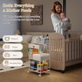 thumbnail image 7 of Gofinoday Baby Diaper Caddy Cart Organizer and Storage-3 Tier, 2+1 Dividers, 1 Drawer,Rolling Utility Cart，Bedside Nursery Essentials Holder for Newborn Baby Stuff for Bedroom,Changing Table, Crib., 7 of 7