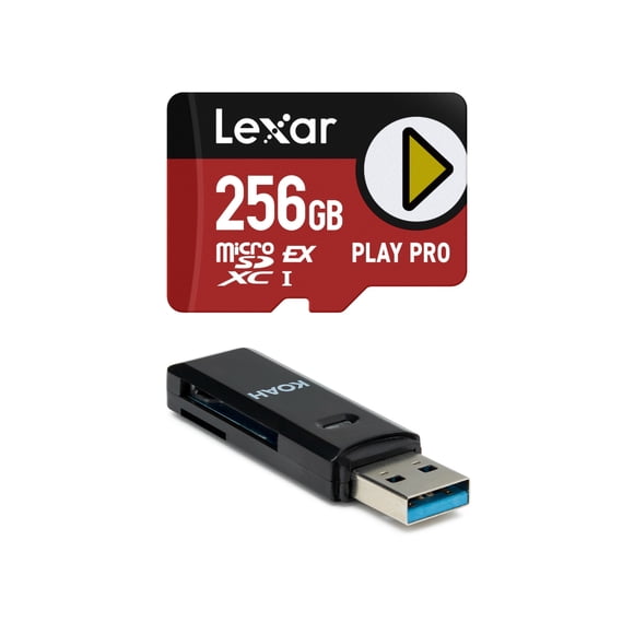 Tarjeta de memoria Lexar PLAY PRO Express de 256 GB con USB 3.0 2 en 1