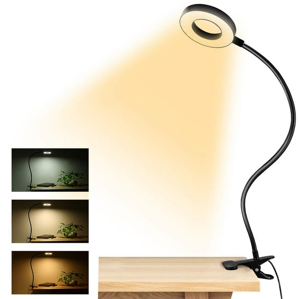 Lámpara de lectura LED con clip, recargable por USB, para mesa o escritorio, diseño de cordero, con clip flexible