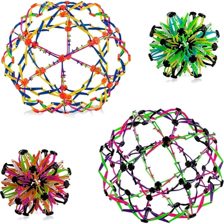 4E's Novelty 4 Pack Expandable Breathing Ball Sphere Toy – Stress Relief for Kids & Adults, Ideal for Yoga, ADHD, and Anxiety