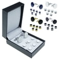 thumbnail image 4 of mmirethe 8PCS/Set Retro Round Shape Drop Oil Cufflinks Stud Plated Geometric Sleeve Cuff Button Shirt Jewelry Gifts blue, 4 of 6