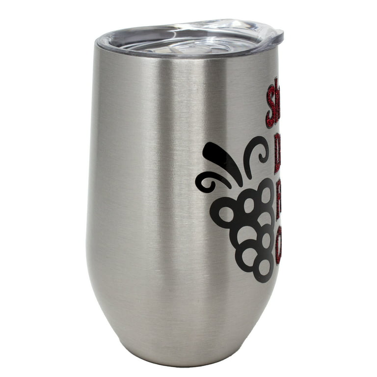 Stainless Steel Wine Tumblers With Lid and Straw, Vinyl Wine