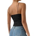 thumbnail image 6 of Women'S Silk Satin Camisole Cowl Neck Tank Top Silky Basic Tank Shirt Black XL, 6 of 9