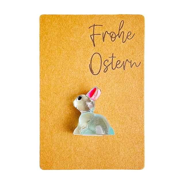Glow in Dark Easter Gift Card, Resin Rabbit Pocket Card with Greeting Message, Decorative Keepsake for Holiday Gift Giving