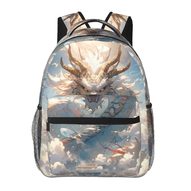 Balery Cool Cloud White Dragon Mochila Escolar Impresa, Mochila Ligera para Viajes Casual, Mochila Duradera y Cómoda Multifuncional, Mochila para Laptop-One Size