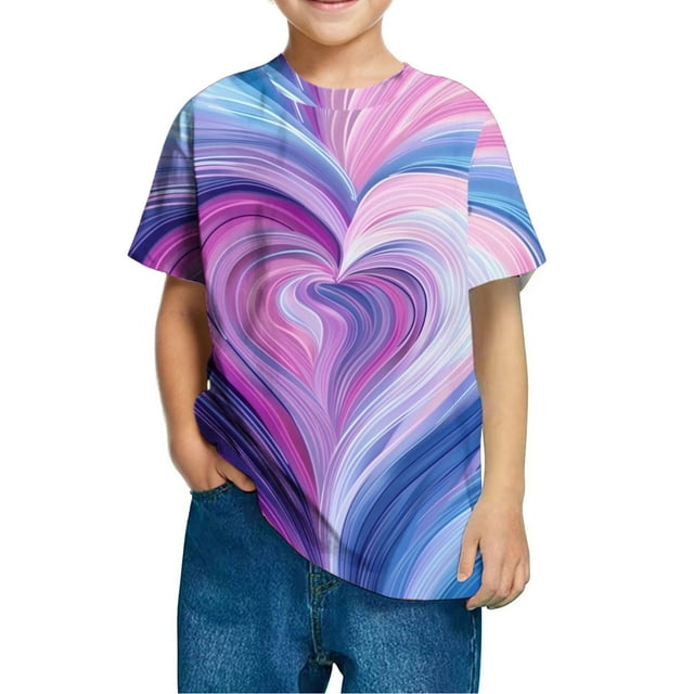 Haut à Manches Courtes et Col Rond pour Enfants de 3 à 10 Ans, Tissu Doux et Respirant, Chemise Imprimée Décontractée, Port Toutes Saisons, Lavage à la Main Uniquement, Design Coloré