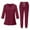 Wine #024, variant on Mohiass Womens 3/4 Sleeve Scrub Sets V-Neck Tops and Long Pants Solid Color Nurse Uniform with Pockets Dark Gray 2XL