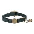 thumbnail image 2 of Vintage Style Leather Breakaway Cat Collar - Cute Cat Collar Adjustable, Durable, Retro Bell - Suitable for All Types of Cats and Small Dogs(Green）, 2 of 9