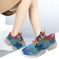 thumbnail image 1 of WIZUTIZ Espadrilles Peintes d'Été, Chaussures de Course Légères pour Femmes jusqu'à 50 % de Réduction Bleu, 1 of 3