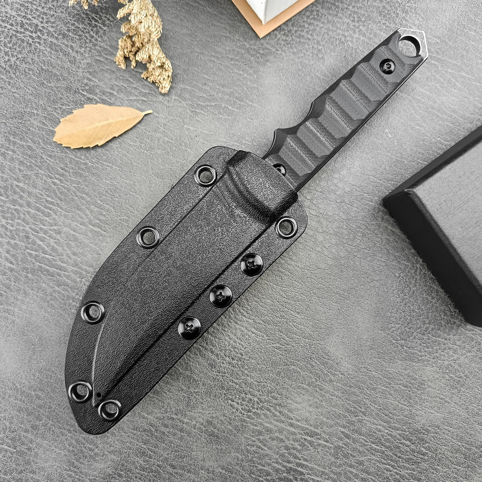 8" Outdoor Camping Hunting Survival Fixed Blade Fishing Knife with Kydex Sheath