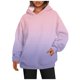 thumbnail image 1 of Gibobby Sudadera con Capucha para mujer Sudadera con capucha informal con bolsillo de manga larga con degradado estampado de otoño e invierno para mujer （Rojo， S), 1 of 5