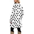 thumbnail image 5 of Women's Fashion Casual Dress with Pockets Decorative Buttons Polka Dot Prints Round Neck Long Sleeves for Spring and Autumn Outings,Wine,S, 5 of 6