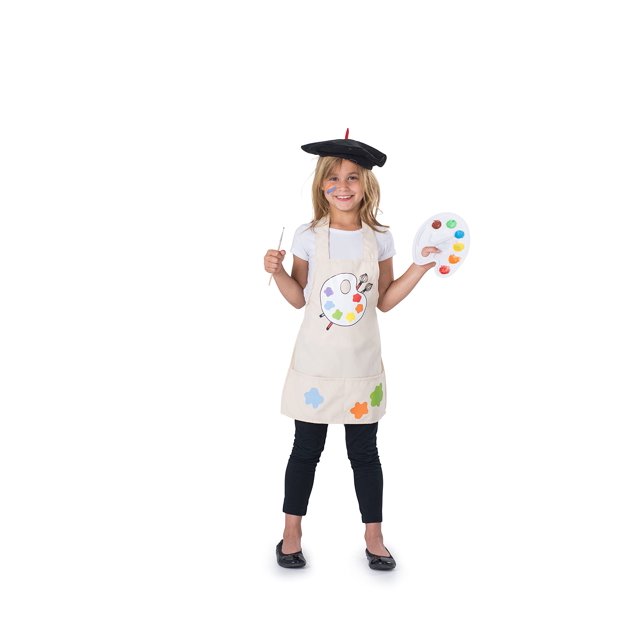 Disfraz de artista estadounidense de Dress Up para niños con delantal, boina y más