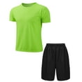 thumbnail image 3 of Nyeemya Kids Boys Workout Outfit Football Jersey Basketball Tee Shirts with Mesh Shorts Soccer Fluorescent Green&Black 20, 3 of 4